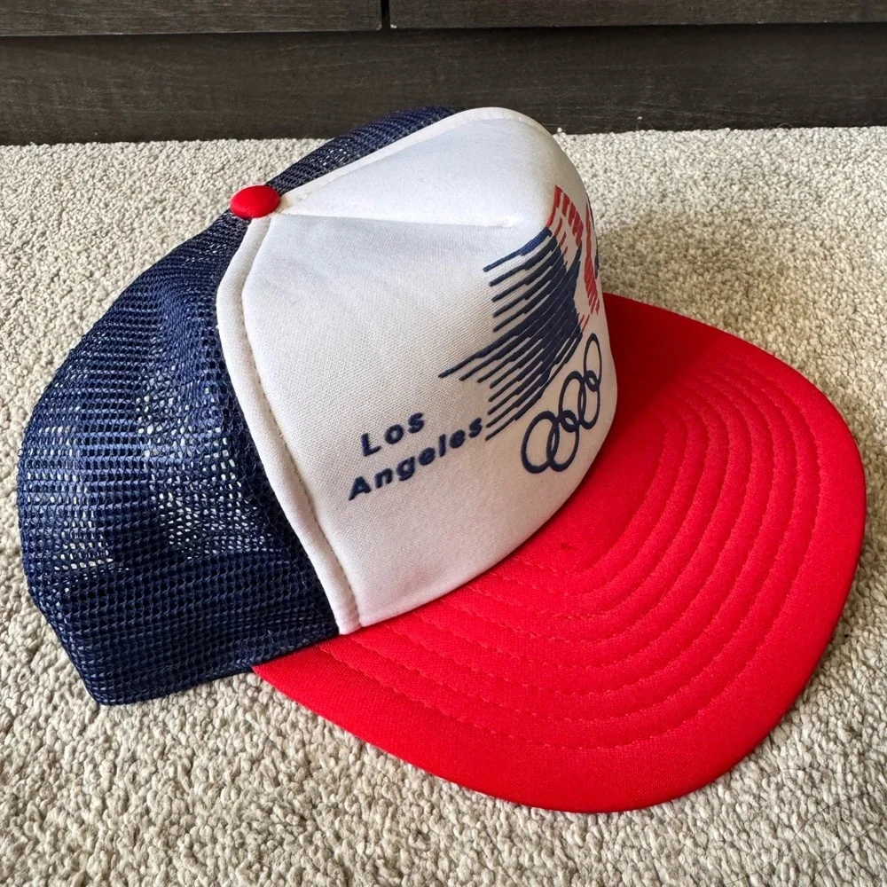 Vintage 1984 Los Angeles Olympics Trucker Hat SnapBack - Picture 6 of 8